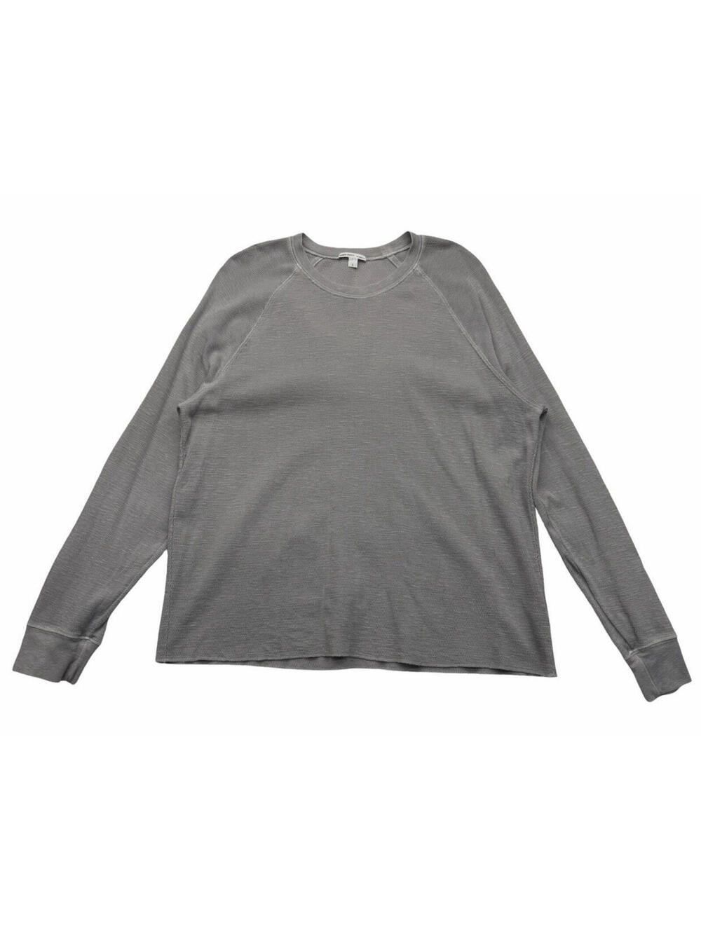 James Perse Men's Thermal Long Sleeve Raglan Shirt Greystone Pigment Size 2 | M
